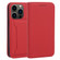 iPhone 14 Pro Max Magnetism Skin Feel Card Holder Leather Phone Case  - Red