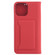 iPhone 14 Pro Max Magnetism Skin Feel Card Holder Leather Phone Case  - Red