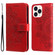 iPhone 14 Pro Max 7-petal Flowers Embossing Leather Case  - Red