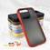 iPhone 14 Pro Max Translucent Skin Feel Frosted Phone Case  - Black+Red