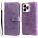 iPhone 14 Pro Max 7-petal Flowers Embossing Leather Case  - Light Purple