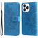 iPhone 14 Pro Max 7-petal Flowers Embossing Leather Case  - Blue
