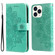 iPhone 14 Pro Max 7-petal Flowers Embossing Leather Case  - Green