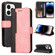 iPhone 14 Pro Max Stitching-color Leather Phone Case  - Pink