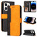 iPhone 14 Pro Max Stitching-color Leather Phone Case  - Orange