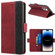 iPhone 14 Pro Max Stitching Magnetic RFID Leather Case  - Red