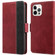 iPhone 14 Pro Max Stitching Magnetic RFID Leather Case  - Red