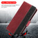 iPhone 14 Pro Max Stitching Magnetic RFID Leather Case  - Red