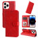 iPhone 14 Pro Max Embossed Sunflower Leather Phone Case  - Red