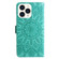 iPhone 14 Pro Max Embossed Sunflower Leather Phone Case  - Green