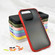 iPhone 14 Pro Max Translucent Skin Feel Frosted Phone Case  - Red+Black