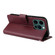 iPhone 14 Pro Max Multifunctional Horizontal Flip Leather Case with Three Card Slot  - Red Wine