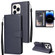 iPhone 14 Pro Max Multifunctional Horizontal Flip Leather Case with Three Card Slot  - Navy