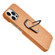 iPhone 14 Pro Max Ring Holder Honeycomb PU Phone Case  - Orange