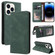 iPhone 14 Pro Max Simple Suction Closure Horizontal Flip Leather Case  - Green