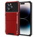 iPhone 14 Pro Max Scratch-Resistant Shockproof Heavy Duty Rugged Armor Protective Case with Card Slot  - Red