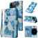 iPhone 14 Pro Max Marble Bronzing Stitching Horizontal Flip PU Leather Case  - Blue