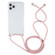 iPhone 14 Pro Max Four-Corner Shockproof Transparent TPU Case with Lanyard  - Pink