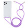 iPhone 14 Pro Max Four-Corner Shockproof Transparent TPU Case with Lanyard  - Purple