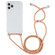 iPhone 14 Pro Max Four-Corner Shockproof Transparent TPU Case with Lanyard  - Orange Purple