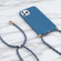 iPhone 14 Pro Max Wheat Straw Material + TPU Shockproof Phone Case with Neck Lanyard  - Blue