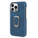 iPhone 14 Pro Max Ring Holder PU Phone Case  - Blue