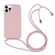 iPhone 14 Pro Max Candy Colors TPU Protective Phone Case with Lanyard  - Rose Gold