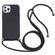 iPhone 14 Pro Max Wheat Straw Material + TPU Shockproof Phone Case with Neck Lanyard  - Black