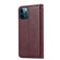 iPhone 14 Pro Max Knead Skin Texture Leather Case  - Wine Red