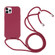 iPhone 14 Pro Max Candy Colors TPU Protective Phone Case with Lanyard  - Red