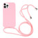 iPhone 14 Pro Max Candy Colors TPU Protective Phone Case with Lanyard  - Pink