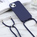 iPhone 14 Pro Max Candy Colors TPU Protective Phone Case with Lanyard  - Dark Blue