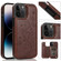 iPhone 14 Pro Max Butterflies Flowers Double Buckle Case  - Brown