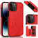 iPhone 14 Pro Max Butterflies Flowers Double Buckle Case  - Red