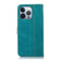 iPhone 14 Pro Max Stitching Thread Calf Texture Leather Phone Case  - Light Green