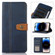 iPhone 14 Pro Max Stitching Thread Calf Texture Leather Phone Case  - Blue