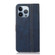 iPhone 14 Pro Max Stitching Thread Calf Texture Leather Phone Case  - Blue