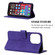 iPhone 14 Pro Max Crossbody 3D Embossed Flip Leather Phone Case  - Purple