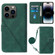 iPhone 14 Pro Max Crossbody 3D Embossed Flip Leather Phone Case  - Dark Green