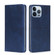 iPhone 14 Pro Max Cow Texture Magnetic Leather Phone Case  - Blue