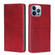 iPhone 14 Pro Max Cow Texture Magnetic Leather Phone Case  - Red