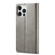 iPhone 14 Pro Max LC.IMEEKE Calf Texture Horizontal Flip Leather Case  - Grey