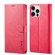 iPhone 14 Pro Max LC.IMEEKE Calf Texture Horizontal Flip Leather Case  - Red