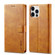 iPhone 14 Pro Max LC.IMEEKE Calf Texture Horizontal Flip Leather Case  - Yellow