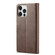 iPhone 14 Pro Max LC.IMEEKE Calf Texture Horizontal Flip Leather Case  - Brown