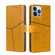 iPhone 14 Pro Max Geometric Stitching Leather Phone Case  - Yellow