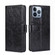 iPhone 14 Pro Max Geometric Stitching Leather Phone Case  - Black