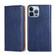 iPhone 14 Pro Max Gloss Oil Solid Color Magnetic Leather Phone Case  - Blue