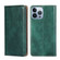 iPhone 14 Pro Max Gloss Oil Solid Color Magnetic Leather Phone Case  - Green
