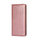 iPhone 14 Pro Max Gloss Oil Solid Color Magnetic Leather Phone Case  - Rose Gold